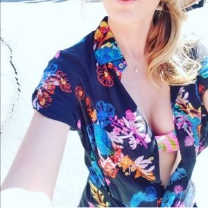 Free People Hawaiian shirt romper